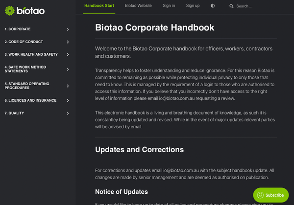 Biotao Corporate Handbook